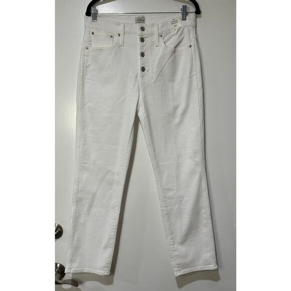 J. Crew 10" Vintage Straight White Jeans Size 30 NWT Stretchy Fitted Thru Hip - Picture 1 of 11